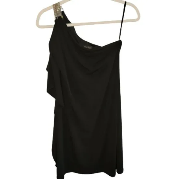 white house black market one shoulder dress One-Shoulder Jacquard Dress